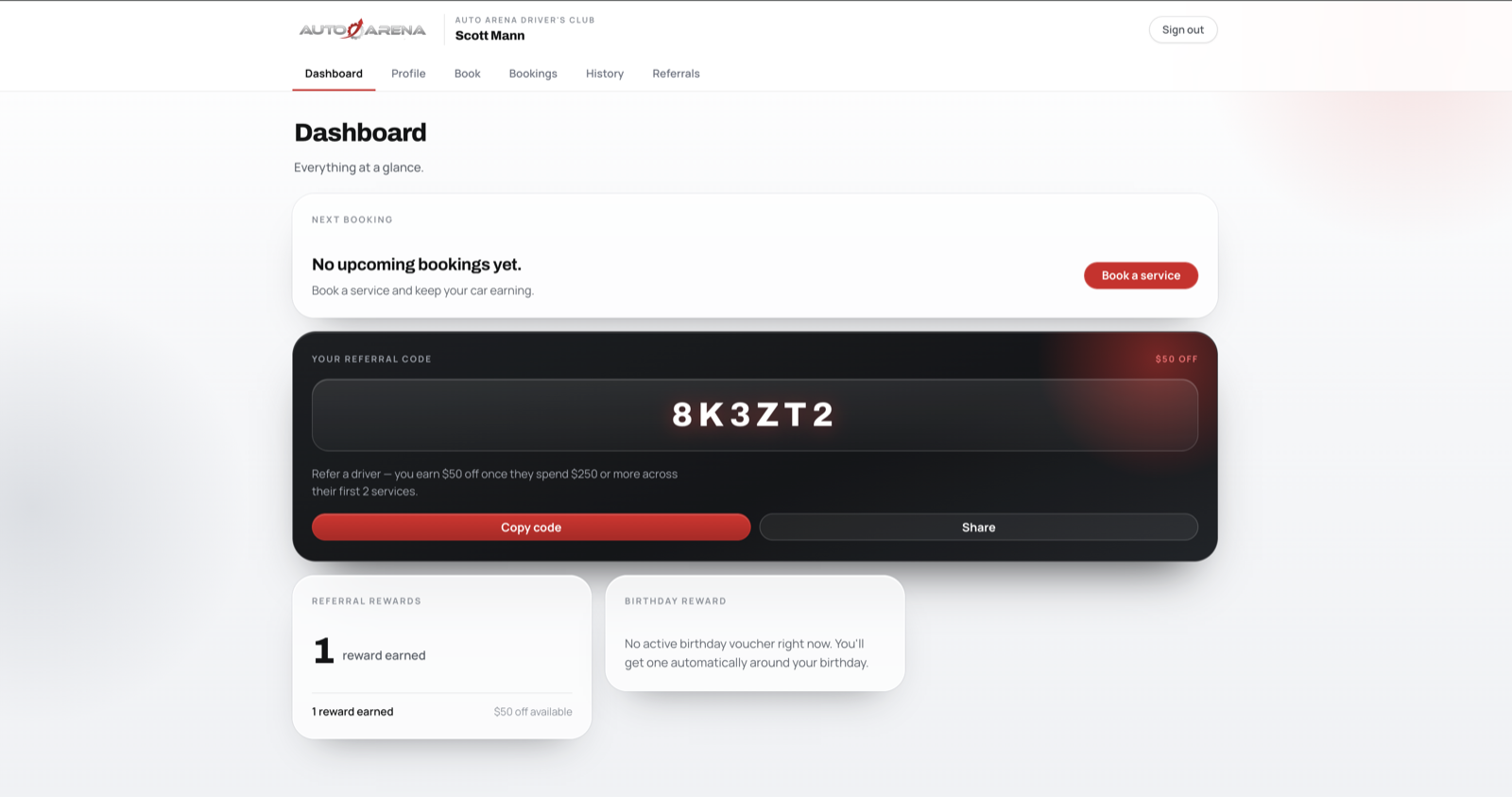 Driver's Club dashboard