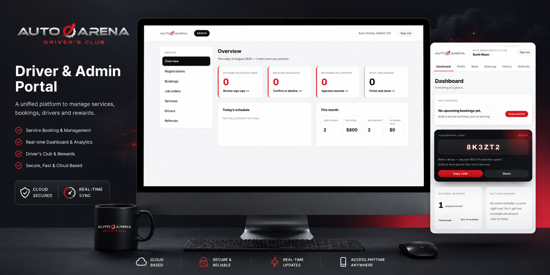Auto Arena Driver's Club driver and admin portal